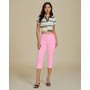 imageluvamia Capris Jeans for Women Trendy High Waisted Patch Pocket Casual Summer Cropped Stretchy Denim Skinny Capri PantsPink