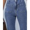 imageluvamia Capris Jeans for Women Trendy High Waisted Patch Pocket Casual Summer Cropped Stretchy Denim Skinny Capri PantsWishful Blue