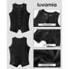imageluvamia Denim Vest for Women Sleeveless Strechy Jean Vest Top Button Down Crewneck Casual Summer Western WaistcoatVintage Black