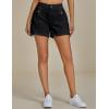 imageluvamia Jean Shorts for Women High Waisted Wide Leg Elastic Waist Stretchy Denim Jorts Summer Causal Shorts with PocketsBlack