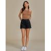 imageluvamia Jean Shorts for Women High Waisted Wide Leg Elastic Waist Stretchy Denim Jorts Summer Causal Shorts with PocketsBlack