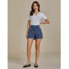 imageluvamia Jean Shorts for Women High Waisted Wide Leg Elastic Waist Stretchy Denim Jorts Summer Causal Shorts with PocketsClassic Blue