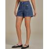 imageluvamia Jean Shorts for Women High Waisted Wide Leg Elastic Waist Stretchy Denim Jorts Summer Causal Shorts with PocketsClassic Blue