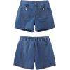 imageluvamia Jean Shorts for Women High Waisted Wide Leg Elastic Waist Stretchy Denim Jorts Summer Causal Shorts with PocketsReef Blue