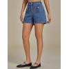 imageluvamia Jean Shorts for Women High Waisted Wide Leg Elastic Waist Stretchy Denim Jorts Summer Causal Shorts with PocketsReef Blue