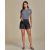 imageluvamia Jean Shorts for Women Trendy Mid Rise Casual Summer Jorts Distressed Cut Off Stretchy Denim Shorts with PocketsStone Gray