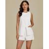 imageluvamia Linen Sets for Women 2 Piece Outfits Summer Shorts Button Down Vest Dressy Causal Vacation Comfy Matching SetWhite