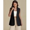 imageluvamia Long Vest for Women 2025 Spring Business Casual Sleeveless Open Front Blazers Suit Vests Top Pockets Work OfficeBlack