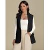 imageluvamia Long Vest for Women 2025 Spring Business Casual Sleeveless Open Front Blazers Suit Vests Top Pockets Work OfficeBlack