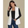 imageluvamia Long Vest for Women 2025 Spring Business Casual Sleeveless Open Front Blazers Suit Vests Top Pockets Work OfficeCream White