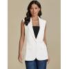 imageluvamia Long Vest for Women 2025 Spring Business Casual Sleeveless Open Front Blazers Suit Vests Top Pockets Work OfficeCream White