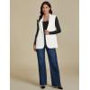 imageluvamia Long Vest for Women 2025 Spring Business Casual Sleeveless Open Front Blazers Suit Vests Top Pockets Work OfficeCream White