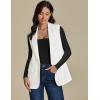 imageluvamia Long Vest for Women 2025 Spring Business Casual Sleeveless Open Front Blazers Suit Vests Top Pockets Work OfficeCream White