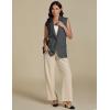 imageluvamia Long Vest for Women 2025 Spring Business Casual Sleeveless Open Front Blazers Suit Vests Top Pockets Work OfficeDark Grey