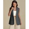 imageluvamia Long Vest for Women 2025 Spring Business Casual Sleeveless Open Front Blazers Suit Vests Top Pockets Work OfficeDark Grey