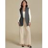 imageluvamia Long Vest for Women 2025 Spring Business Casual Sleeveless Open Front Blazers Suit Vests Top Pockets Work OfficeDark Grey