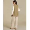 imageluvamia Long Vest for Women 2025 Spring Business Casual Sleeveless Open Front Blazers Suit Vests Top Pockets Work OfficeKhaki