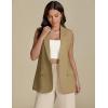 imageluvamia Long Vest for Women 2025 Spring Business Casual Sleeveless Open Front Blazers Suit Vests Top Pockets Work OfficeKhaki