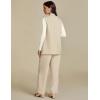 imageluvamia Long Vest for Women 2025 Spring Business Casual Sleeveless Open Front Blazers Suit Vests Top Pockets Work OfficeLight Beige