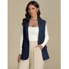 imageluvamia Long Vest for Women 2025 Spring Business Casual Sleeveless Open Front Blazers Suit Vests Top Pockets Work OfficeNavy Blue