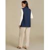 imageluvamia Long Vest for Women 2025 Spring Business Casual Sleeveless Open Front Blazers Suit Vests Top Pockets Work OfficeNavy Blue