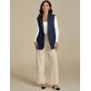 imageluvamia Long Vest for Women 2025 Spring Business Casual Sleeveless Open Front Blazers Suit Vests Top Pockets Work OfficeNavy Blue