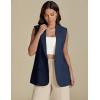 imageluvamia Long Vest for Women 2025 Spring Business Casual Sleeveless Open Front Blazers Suit Vests Top Pockets Work OfficeNavy Blue