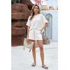 imageluvamia Lounge Sets for Women 2 Piece Casual Summer Outfit Knitted Tops Matching Shorts with Pockets Comfy Co Ord Sets
