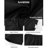 imageluvamia Shorts for Women High Waisted Dressy Casual Summer Elastic Waist Comfy Rolled Hem Stretch Twill Pocket ShortsBlack