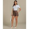 imageluvamia Shorts for Women High Waisted Dressy Casual Summer Elastic Waist Comfy Rolled Hem Stretch Twill Pocket ShortsBrown