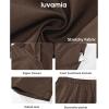 imageluvamia Shorts for Women High Waisted Dressy Casual Summer Elastic Waist Comfy Rolled Hem Stretch Twill Pocket ShortsBrown