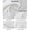 imageluvamia Shorts for Women High Waisted Dressy Casual Summer Elastic Waist Comfy Rolled Hem Stretch Twill Pocket ShortsCream White