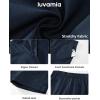 imageluvamia Shorts for Women High Waisted Dressy Casual Summer Elastic Waist Comfy Rolled Hem Stretch Twill Pocket ShortsNavy Blue