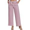 imageluvamia Wide Leg Jeans Woman High Waisted Trendy Pull On Elastic Waist Drawstring Stretchy Denim Jean Pants with PocketsBleached Mauve