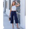 imageluvamia Capris Jeans for Women Wide Leg High Waisted Trendy Raw Hem Patch Pocket Cropped Stretchy Denim Capri PantsMidnight Blue