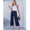 imageluvamia Wide Leg Jeans for Women High Waisted Cropped Pull On Jeans Elastic Wasit Drawstring Stretch Denim Trouser PantsDarkness Blue