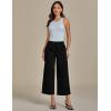 imageluvamia Wide Leg Jeans for Women High Waisted Cropped Pull On Jeans Elastic Wasit Drawstring Stretch Denim Trouser PantsTrue Black