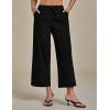 imageluvamia Wide Leg Jeans for Women High Waisted Cropped Pull On Jeans Elastic Wasit Drawstring Stretch Denim Trouser PantsTrue Black