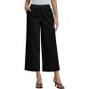 imageluvamia Wide Leg Jeans for Women High Waisted Cropped Pull On Jeans Elastic Wasit Drawstring Stretch Denim Trouser PantsTrue Black