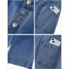 imageluvamia Wide Leg Jeans for Women Cropped High Waisted Trendy Button Fly Patch Pocket Stretchy Denim Pants Trousers JeansClassic Blue