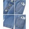 imageluvamia Wide Leg Jeans for Women Cropped High Waisted Trendy Button Fly Patch Pocket Stretchy Denim Pants Trousers JeansMedium Blue