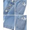 imageluvamia Wide Leg Jeans for Women Cropped High Waisted Trendy Button Fly Patch Pocket Stretchy Denim Pants Trousers JeansSeaside Blue