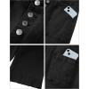 imageluvamia Wide Leg Jeans for Women Cropped High Waisted Trendy Button Fly Patch Pocket Stretchy Denim Pants Trousers JeansWashed Black