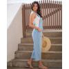 imageluvamia Denim Overalls for Women Stretchy Capri Jean Jumpsuit Loose Fit Summer Cropped Wide Leg Button Front Bib OverallCool Blue