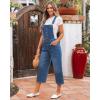 imageluvamia Denim Overalls for Women Stretchy Capri Jean Jumpsuit Loose Fit Summer Cropped Wide Leg Button Front Bib OverallMedium Blue