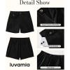 imageluvamia Dress Shorts for Women Trendy High Waisted Business Causal Summer Elastic Waist Trouser Shorts with PocketsBlack