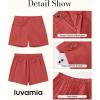 imageluvamia Dress Shorts for Women Trendy High Waisted Business Causal Summer Elastic Waist Trouser Shorts with PocketsCoral Pink