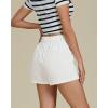 imageluvamia Dress Shorts for Women Trendy High Waisted Business Causal Summer Elastic Waist Trouser Shorts with PocketsCream White