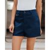 imageluvamia Dress Shorts for Women Trendy High Waisted Business Causal Summer Elastic Waist Trouser Shorts with PocketsDark Blue