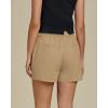 imageluvamia Dress Shorts for Women Trendy High Waisted Business Causal Summer Elastic Waist Trouser Shorts with PocketsLight Khaki